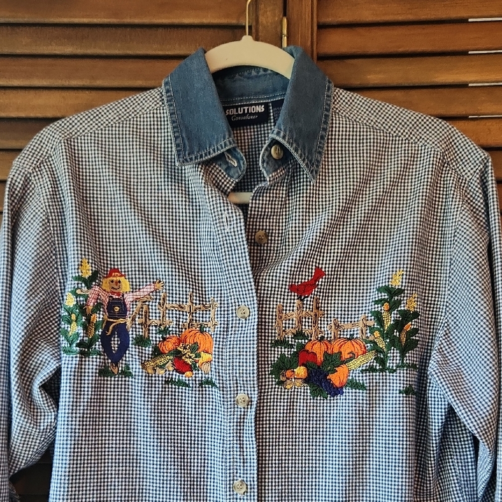 Solutions Casualwear Fall Theme Embroidered